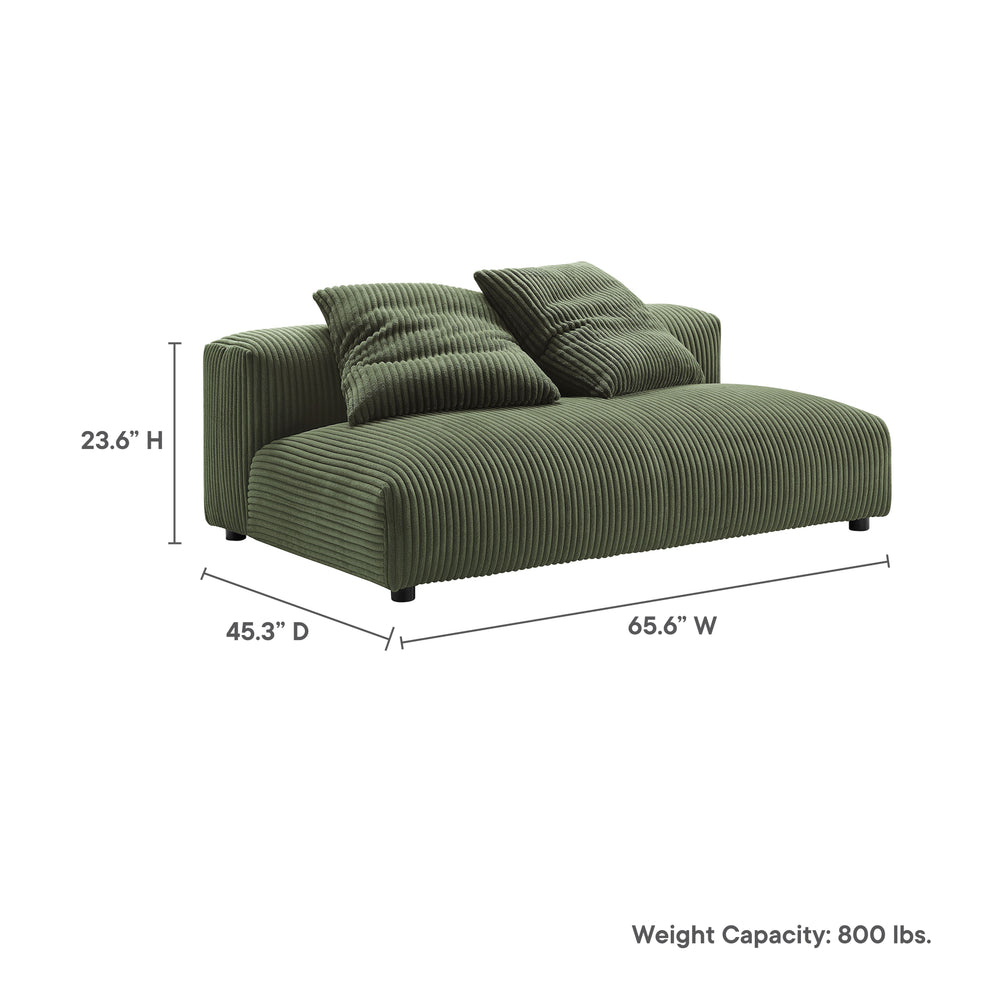 Solace Modular Corduroy Upholstered Armless Loveseat by Modway | Loveseats | Modishstore - 18