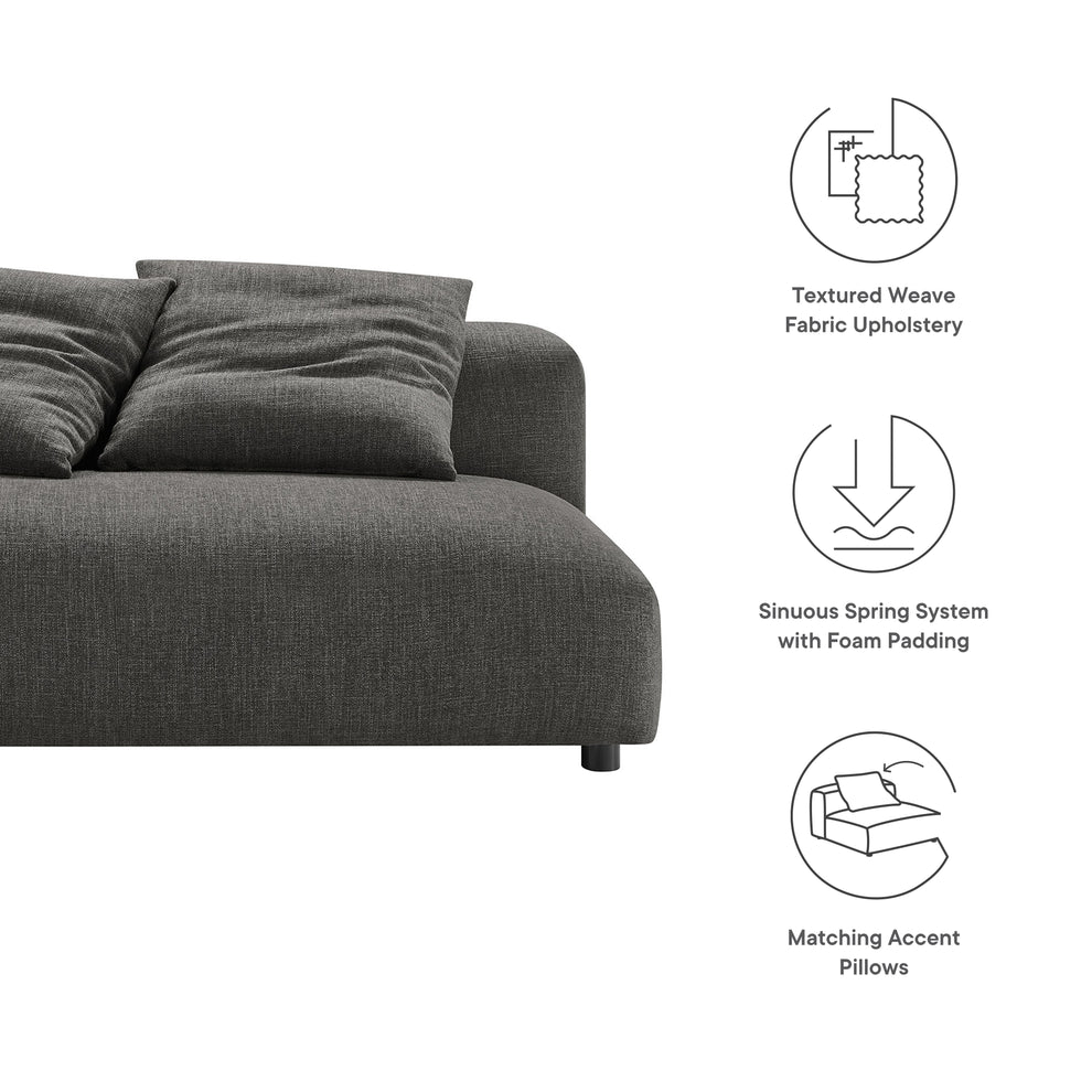 Solace Modular Upholstered Fabric Armless Loveseat by Modway | Loveseats | Modishstore - 8