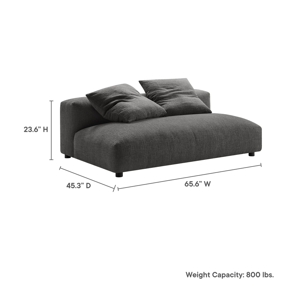Solace Modular Upholstered Fabric Armless Loveseat by Modway | Loveseats | Modishstore - 9