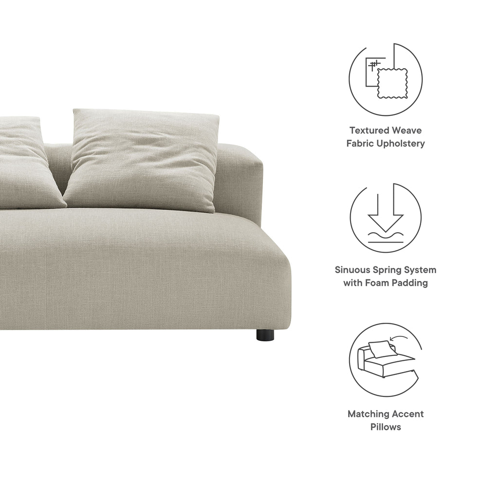 Solace Modular Upholstered Fabric Armless Loveseat by Modway | Loveseats | Modishstore - 17