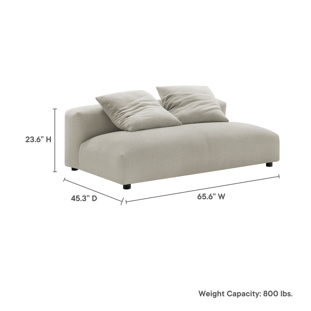 Solace Modular Upholstered Fabric Armless Loveseat by Modway | Loveseats | Modishstore - 18