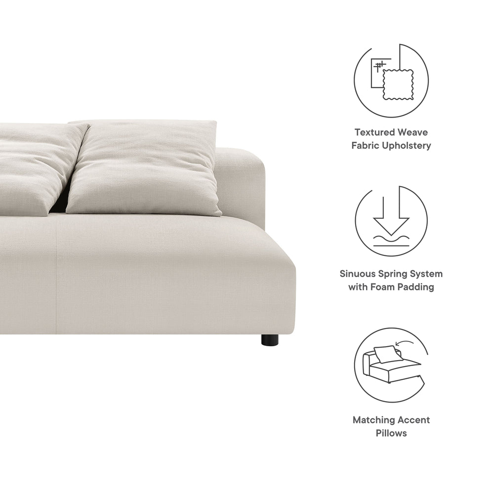 Solace Modular Upholstered Fabric Armless Loveseat by Modway | Loveseats | Modishstore - 26