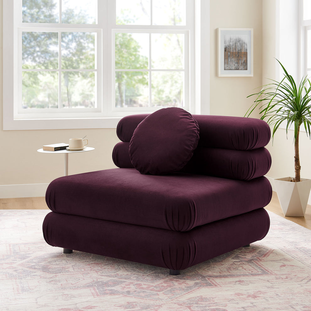 Jubilee Modular Performance Velvet Armless Chair by Modway | Accent Chairs | Modishstore - 18