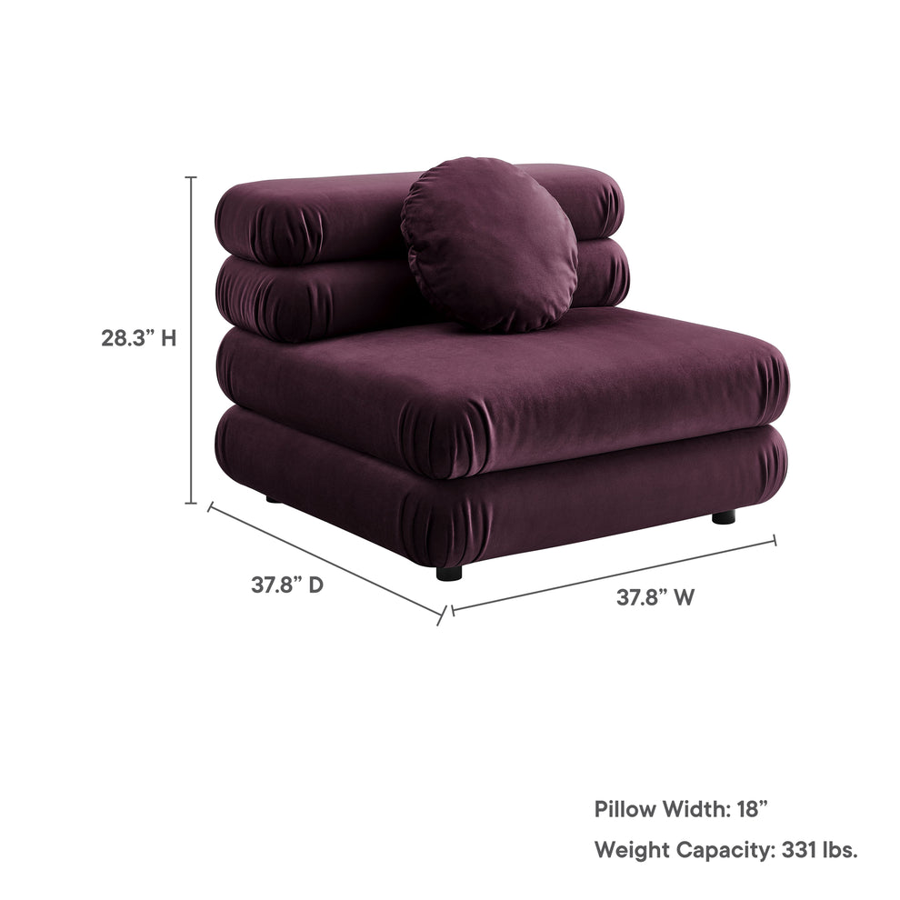 Jubilee Modular Performance Velvet Armless Chair by Modway | Accent Chairs | Modishstore - 22