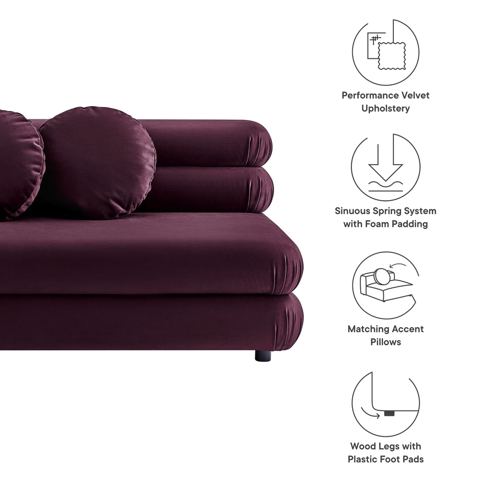 Jubilee Modular Performance Velvet Armless Loveseat by Modway | Loveseats | Modishstore - 23