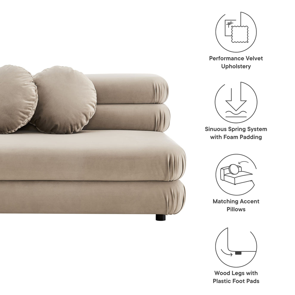Jubilee Modular Performance Velvet Armless Loveseat by Modway | Loveseats | Modishstore - 35
