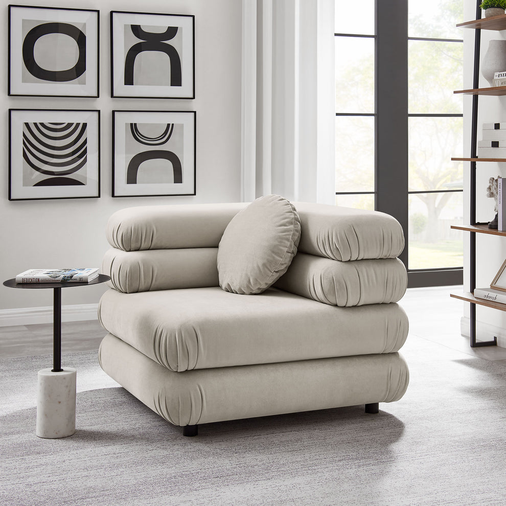 Jubilee Modular Performance Velvet Corner Chair by Modway | Accent Chairs | Modishstore - 1