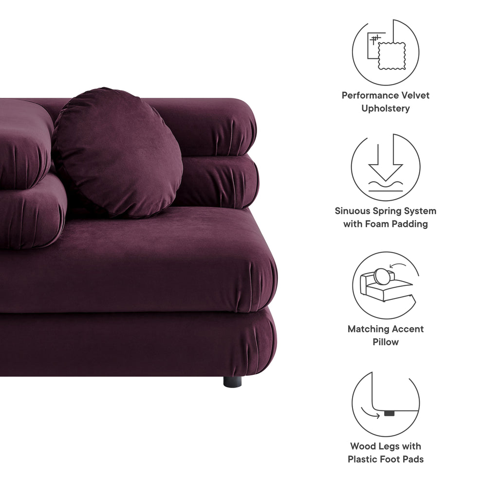 Jubilee Modular Performance Velvet Corner Chair by Modway | Accent Chairs | Modishstore - 19
