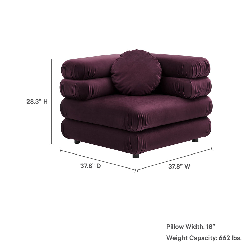 Jubilee Modular Performance Velvet Corner Chair by Modway | Accent Chairs | Modishstore - 20