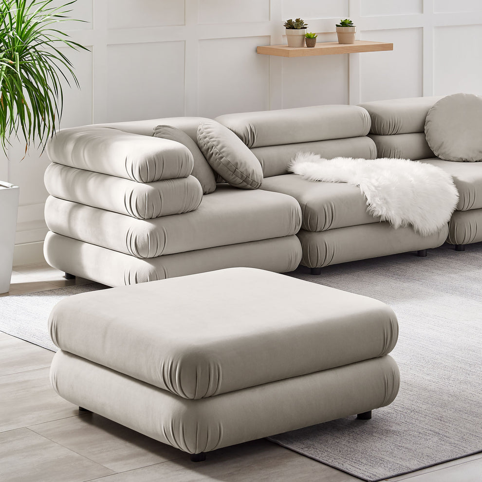 Jubilee Modular Performance Velvet Ottoman by Modway | Ottomans | Modishstore - 1