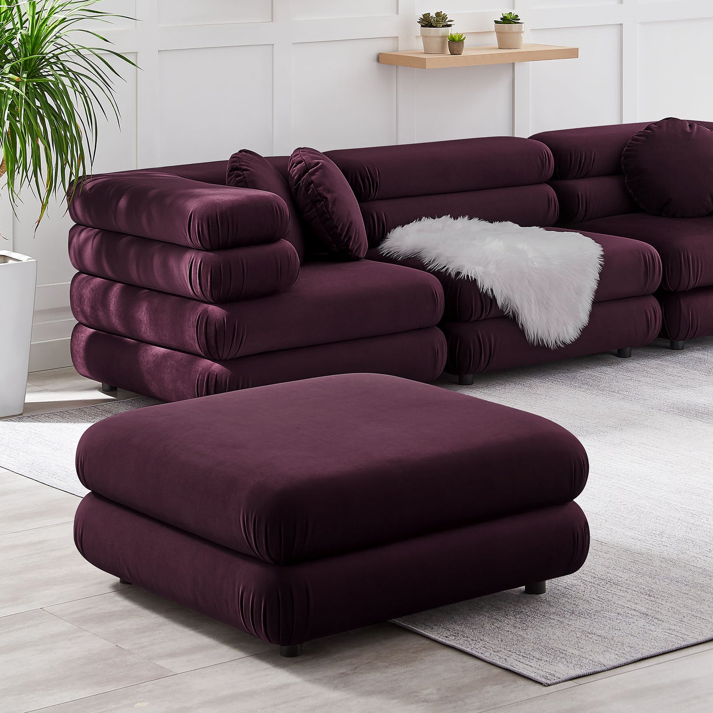 Jubilee Modular Performance Velvet Ottoman by Modway | Ottomans | Modishstore - 14