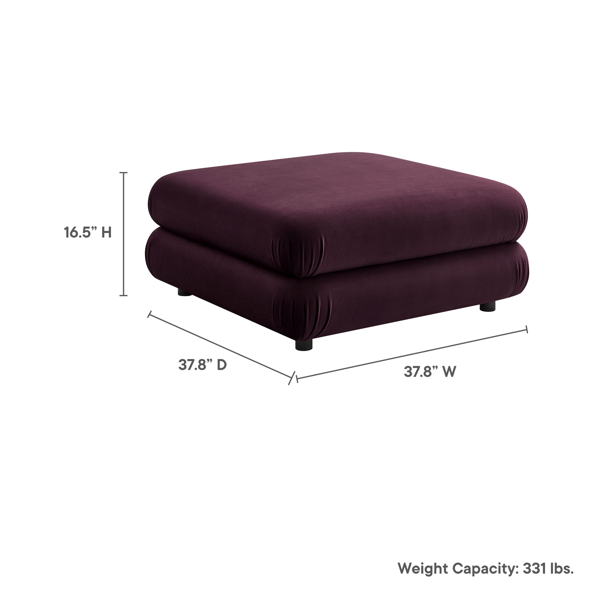 Jubilee Modular Performance Velvet Ottoman by Modway | Ottomans | Modishstore - 18