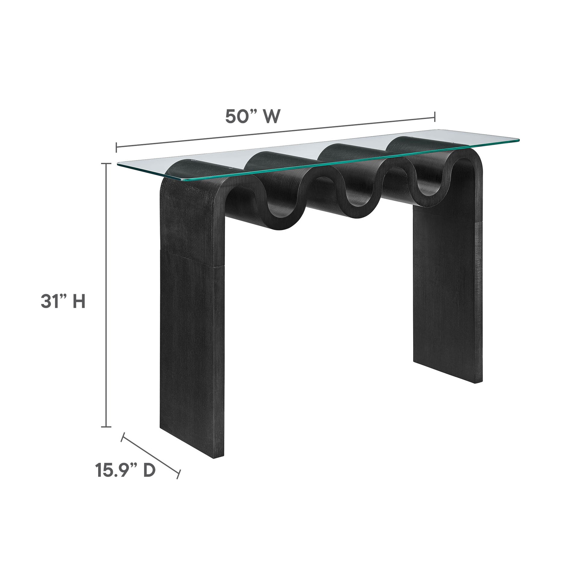 Ondine Glass Top 50" Console Table by Modway | Console Tables | Modishstore - 9