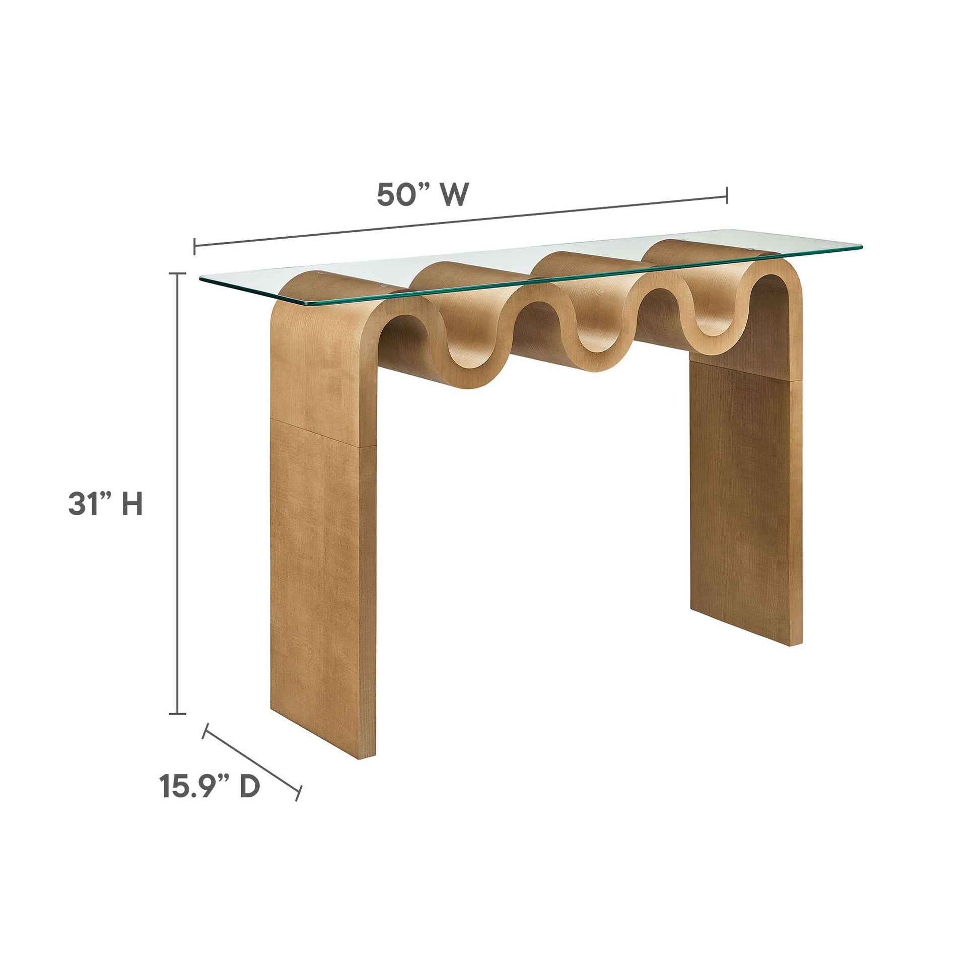 Ondine Glass Top 50" Console Table by Modway | Console Tables | Modishstore - 18