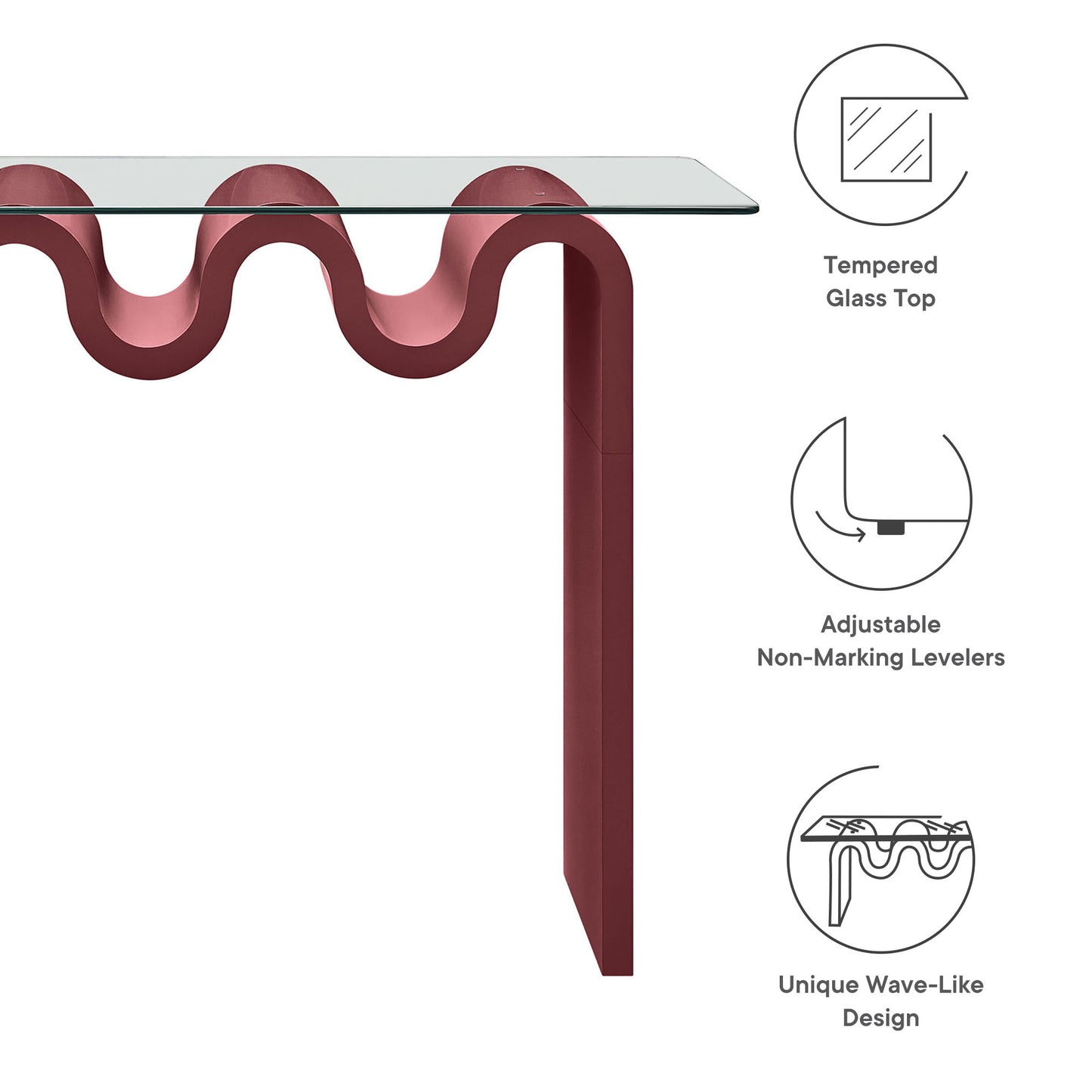 Ondine Glass Top 50" Console Table by Modway | Console Tables | Modishstore - 26