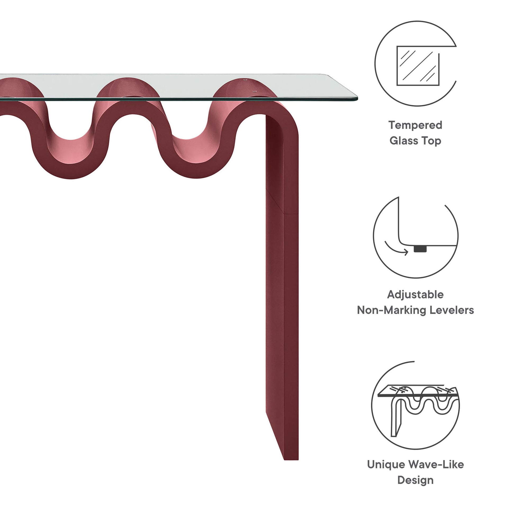 Ondine Glass Top 50" Console Table by Modway | Console Tables | Modishstore - 26