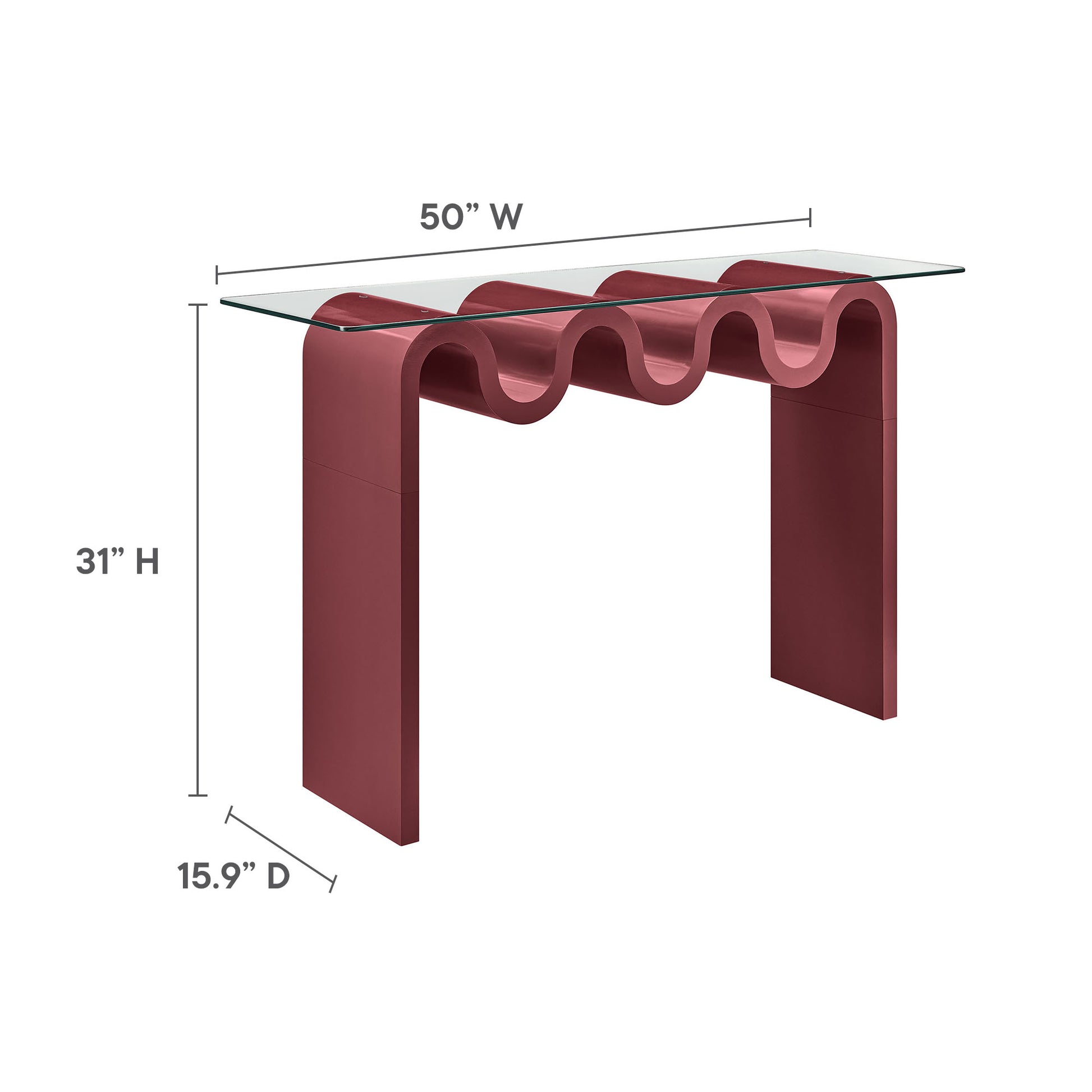 Ondine Glass Top 50" Console Table by Modway | Console Tables | Modishstore - 27