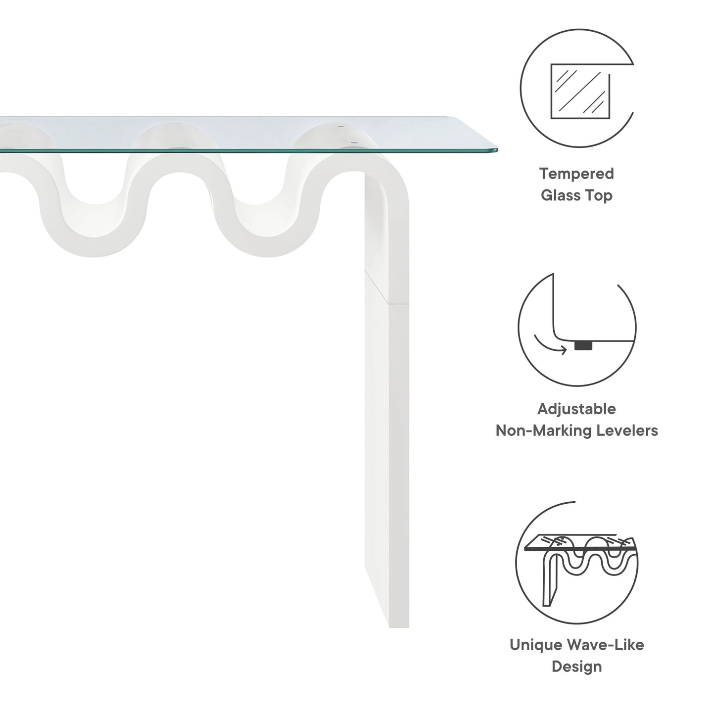 Ondine Glass Top 50" Console Table by Modway | Console Tables | Modishstore - 35