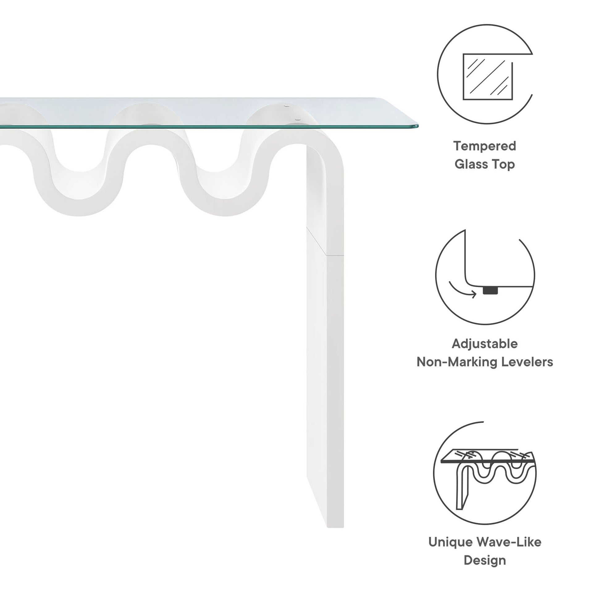 Ondine Glass Top 50" Console Table by Modway | Console Tables | Modishstore - 35