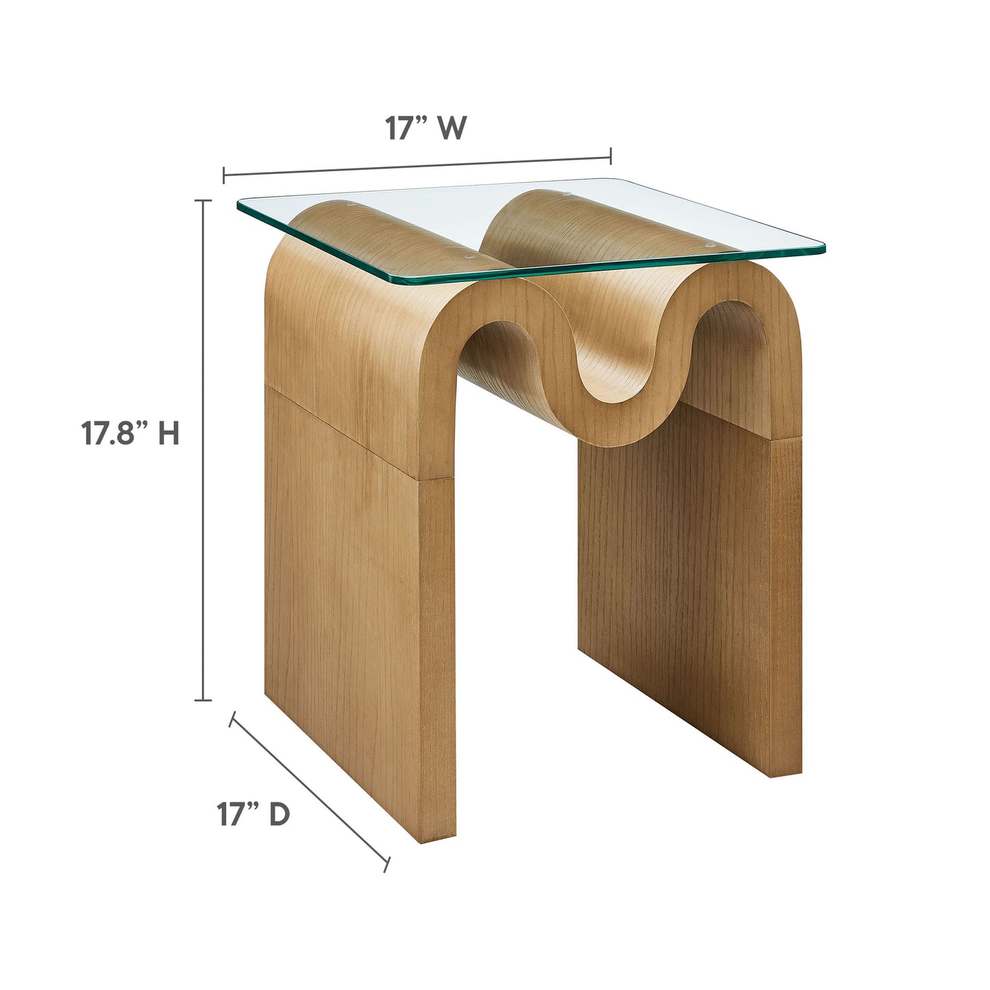 Ondine Glass Top Side Table by Modway | Side Tables | Modishstore - 18