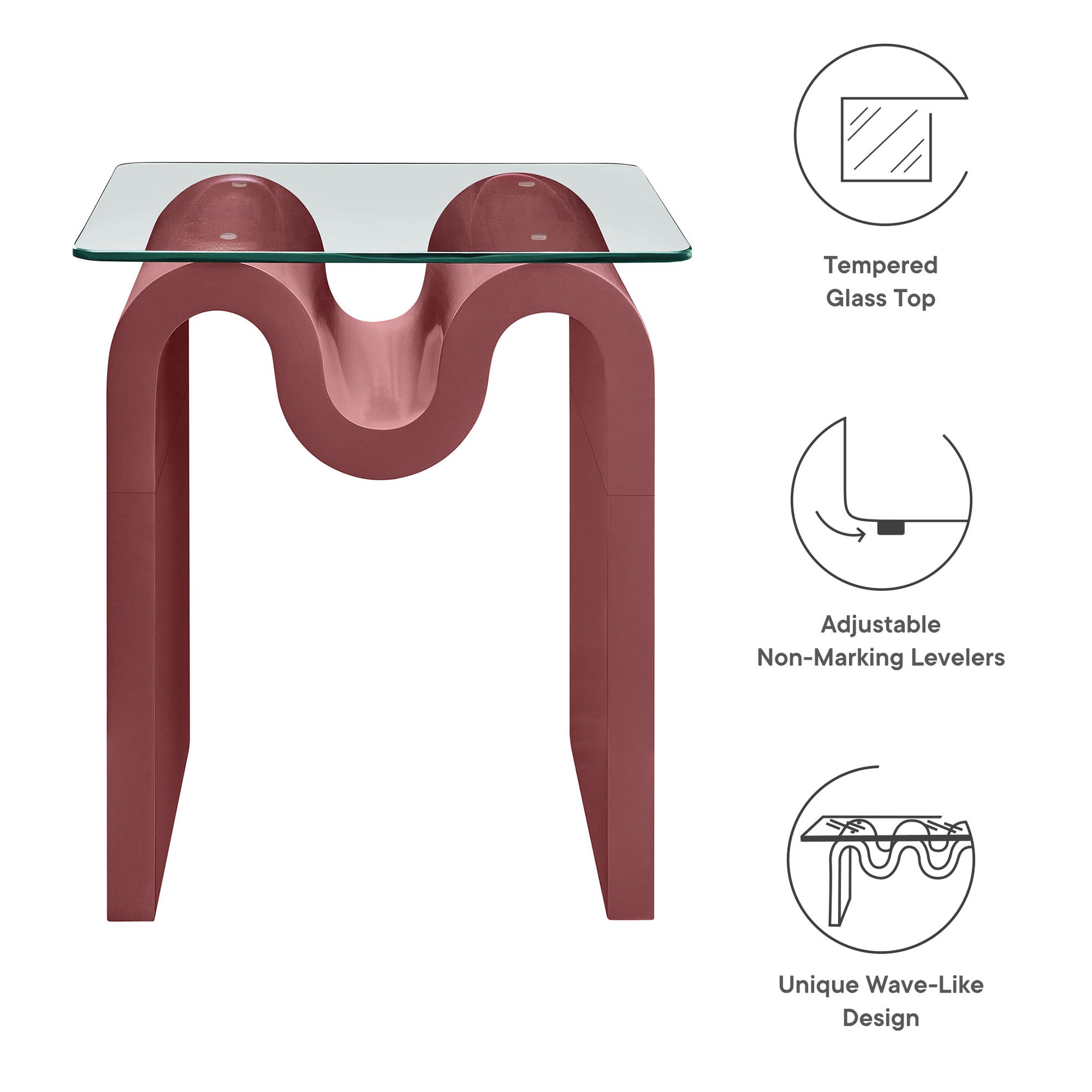 Ondine Glass Top Side Table by Modway | Side Tables | Modishstore - 26