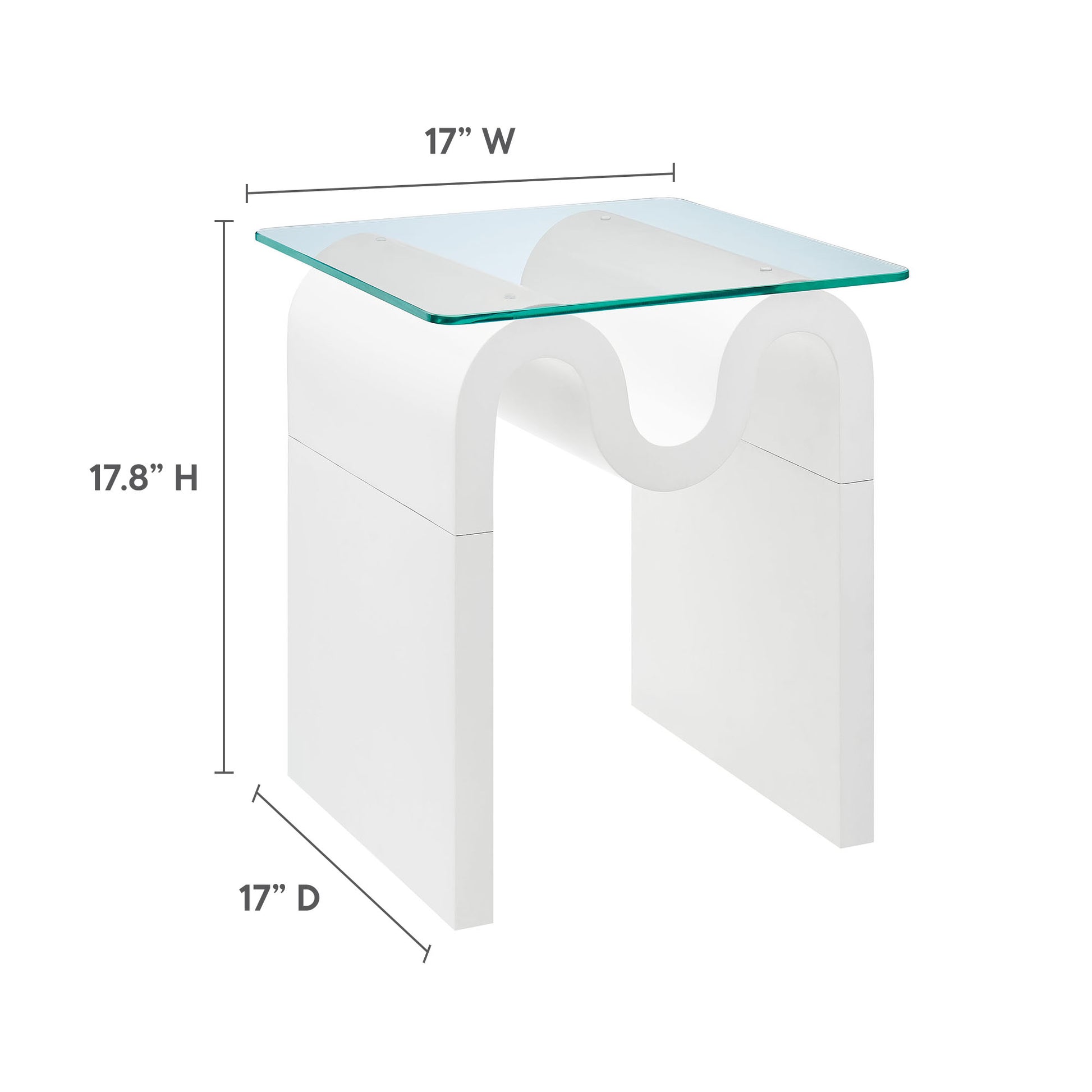 Ondine Glass Top Side Table by Modway | Side Tables | Modishstore - 36