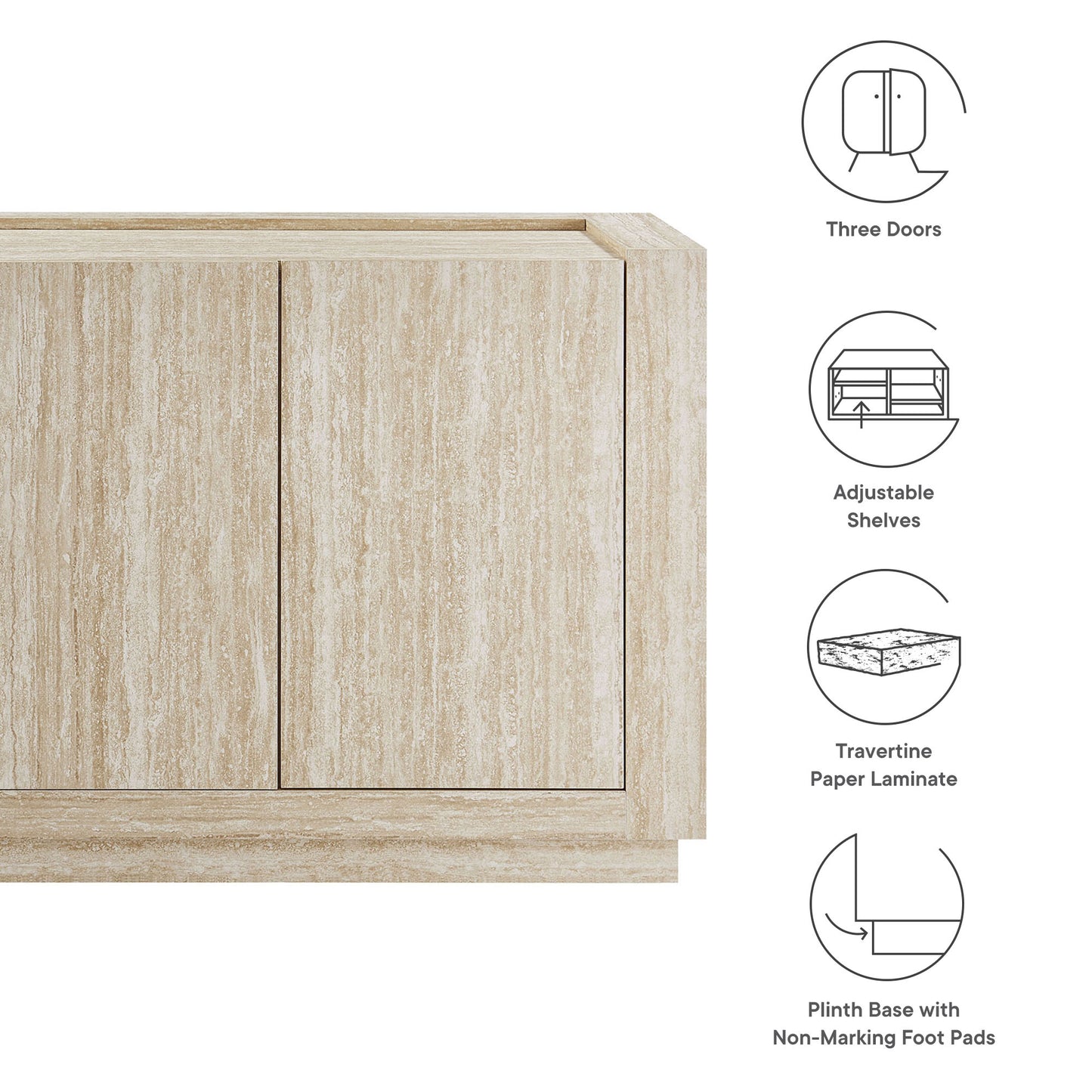 Hollis 59" Travertine Sideboard by Modway | Sideboards | Modishstore - 10