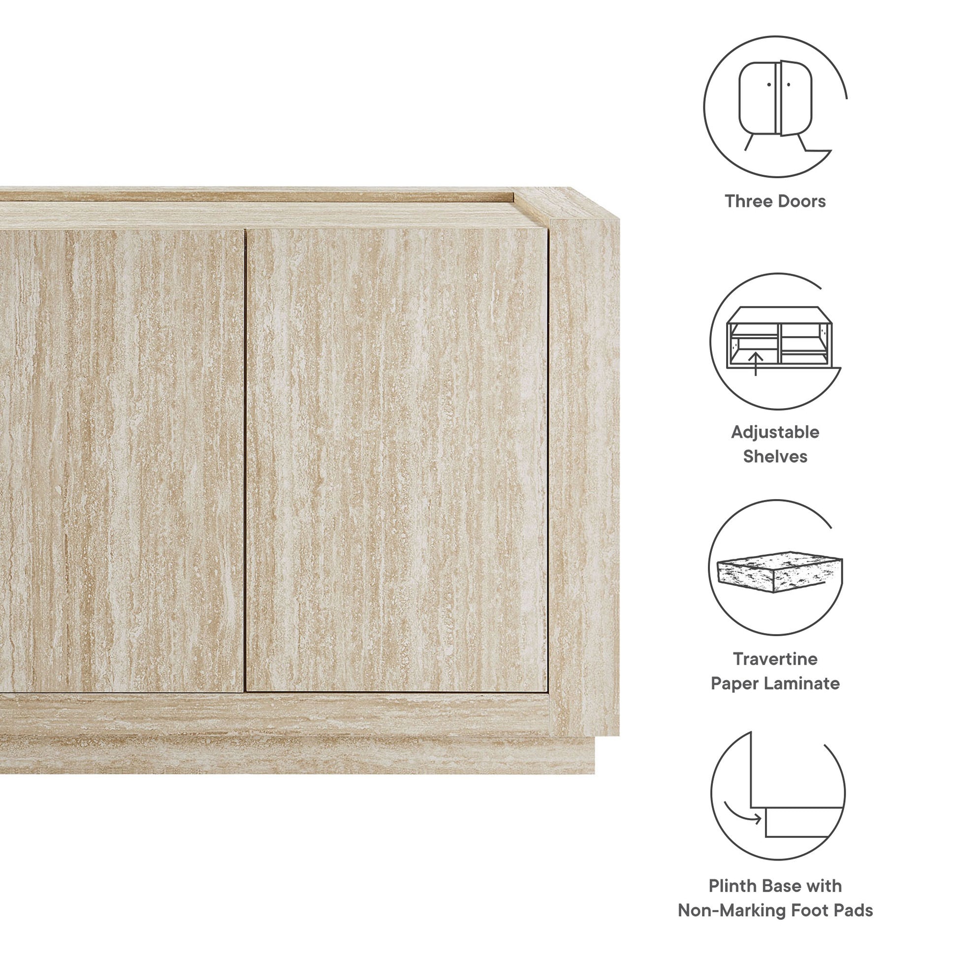 Hollis 59" Travertine Sideboard by Modway | Sideboards | Modishstore - 10