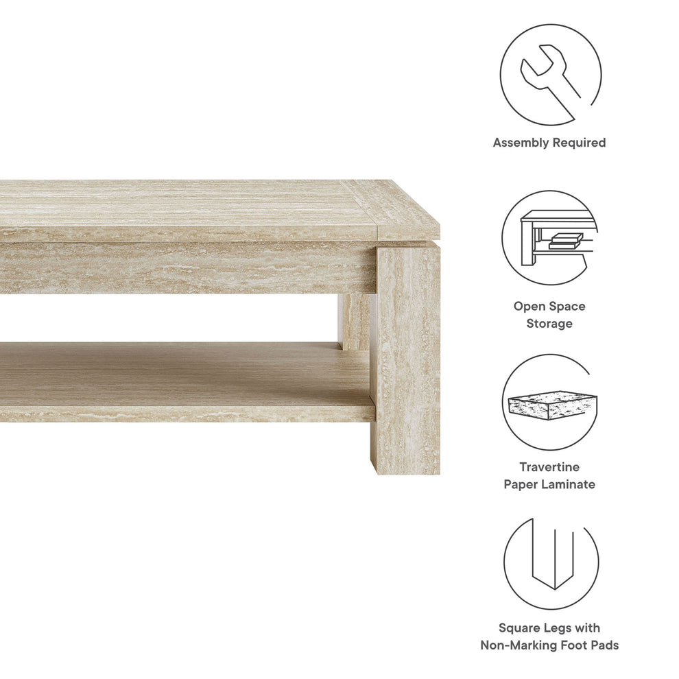 Hollis Travertine Coffee Table by Modway | Coffee Tables | Modishstore - 7