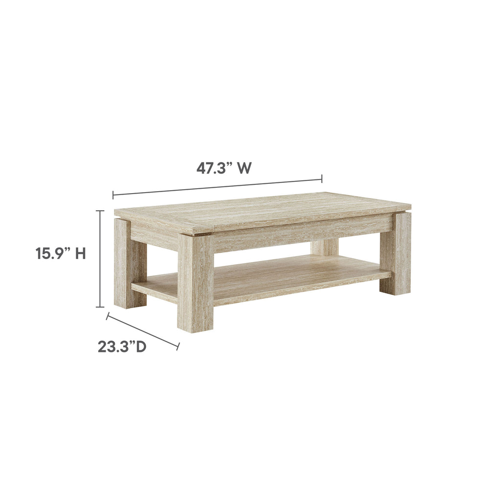 Hollis Travertine Coffee Table by Modway | Coffee Tables | Modishstore - 8