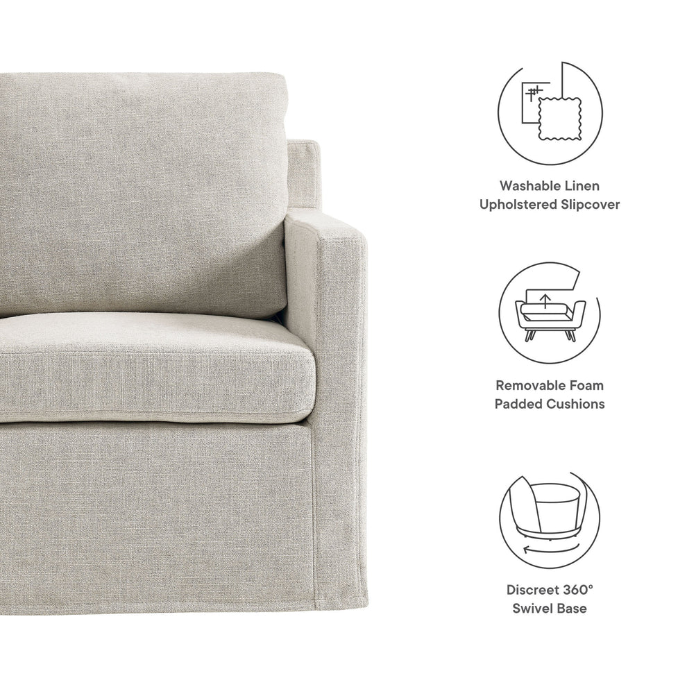 Serene Fabric Slipcovered Swivel Armchair by Modway | Armchairs | Modishstore - 8