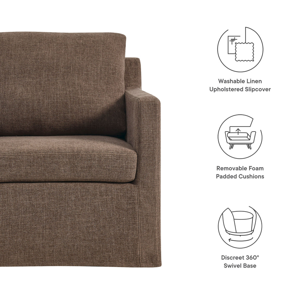 Serene Fabric Slipcovered Swivel Armchair by Modway | Armchairs | Modishstore - 17