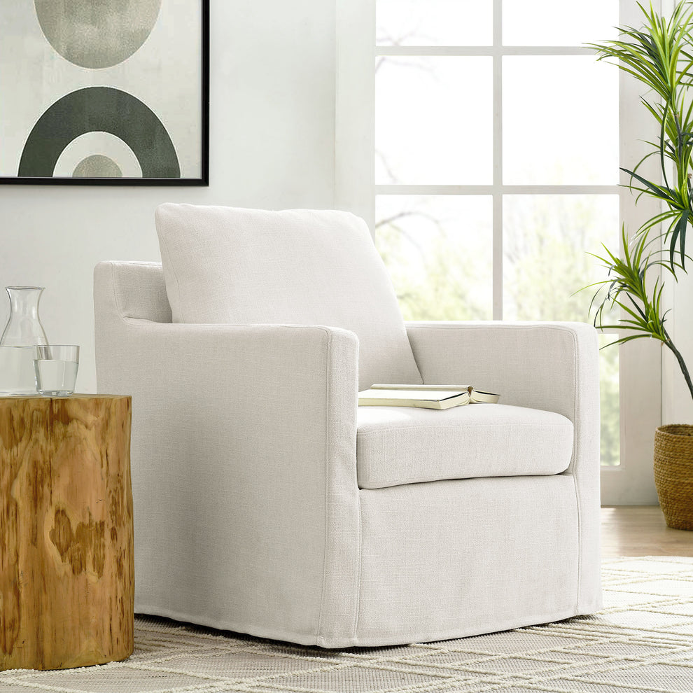 Serene Fabric Slipcovered Swivel Armchair by Modway | Armchairs | Modishstore - 25