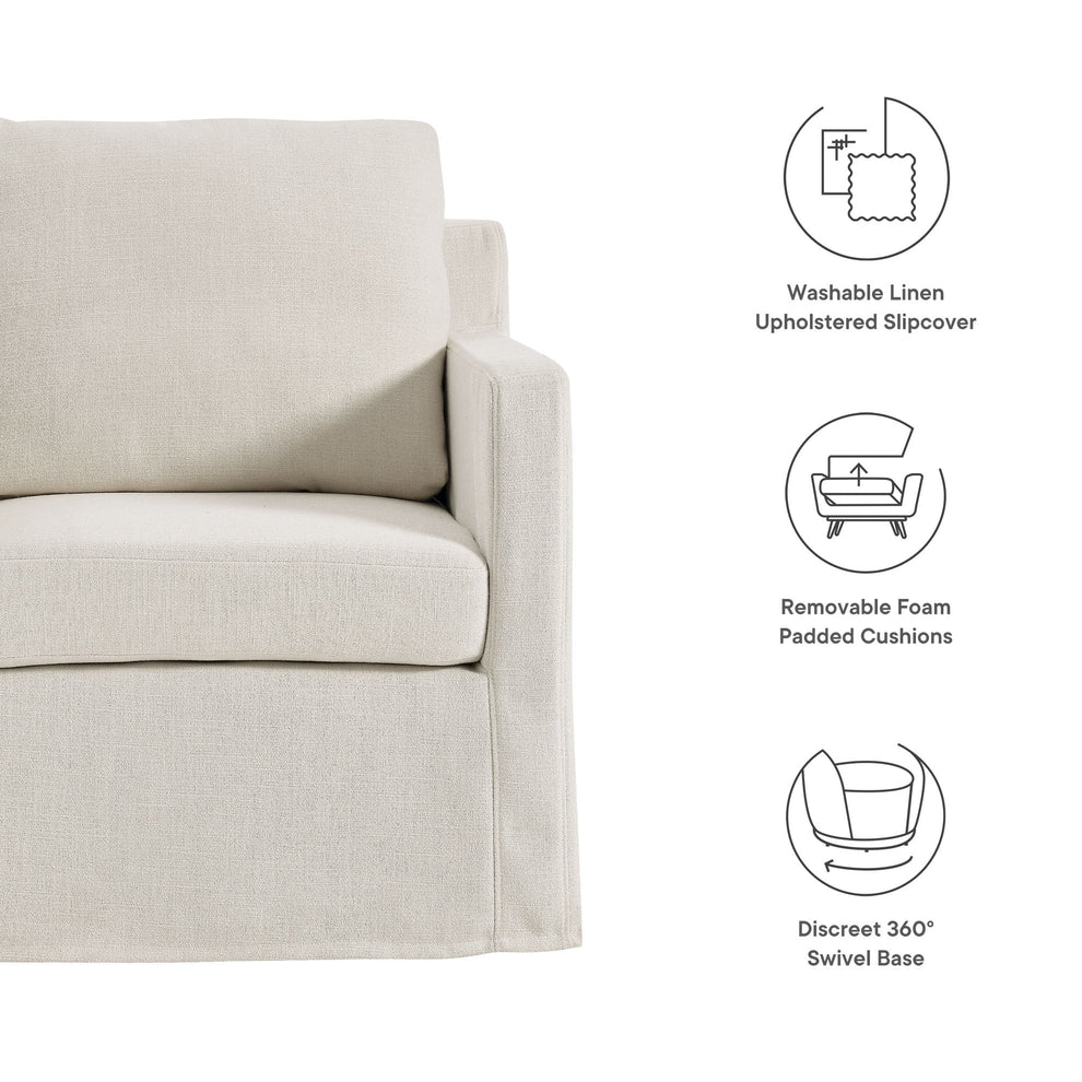 Serene Fabric Slipcovered Swivel Armchair by Modway | Armchairs | Modishstore - 26