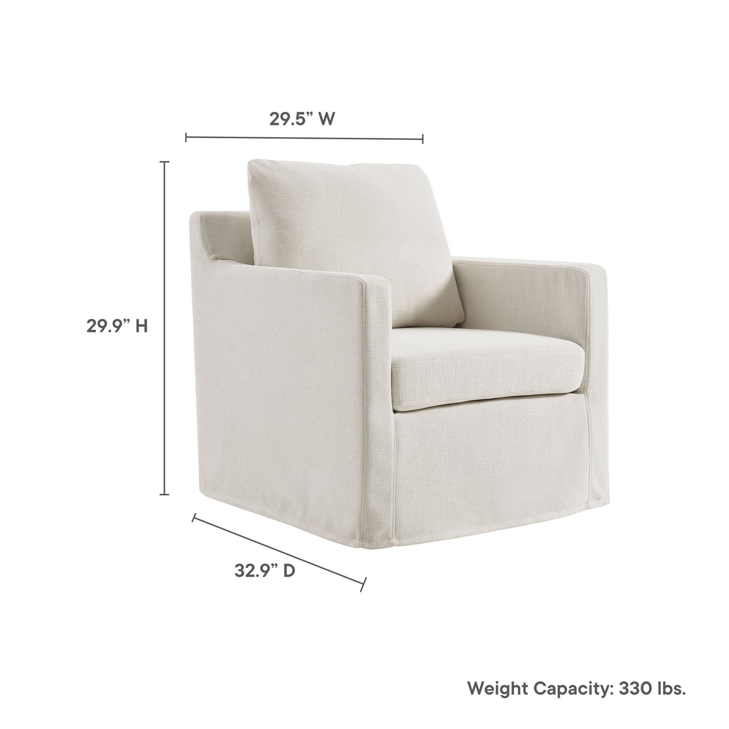 Serene Fabric Slipcovered Swivel Armchair by Modway | Armchairs | Modishstore - 27