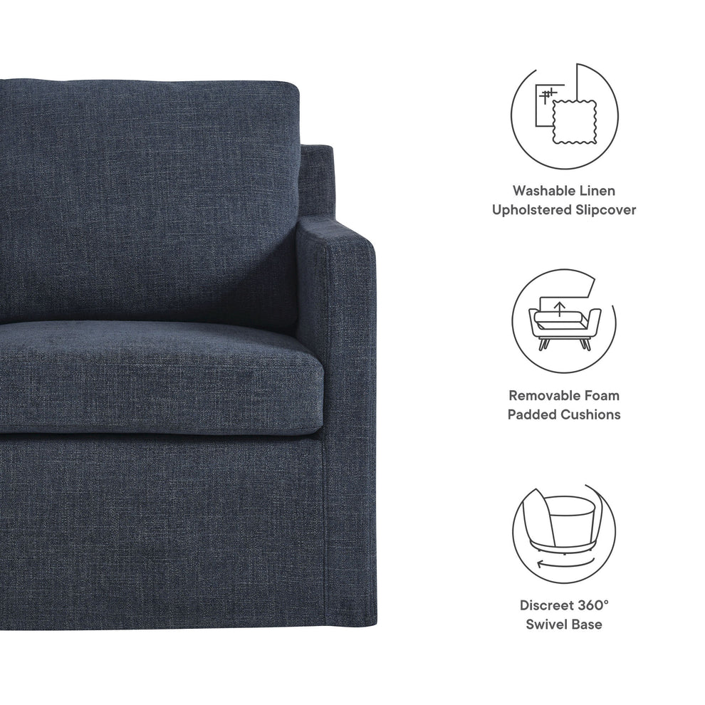 Serene Fabric Slipcovered Swivel Armchair by Modway | Armchairs | Modishstore - 35