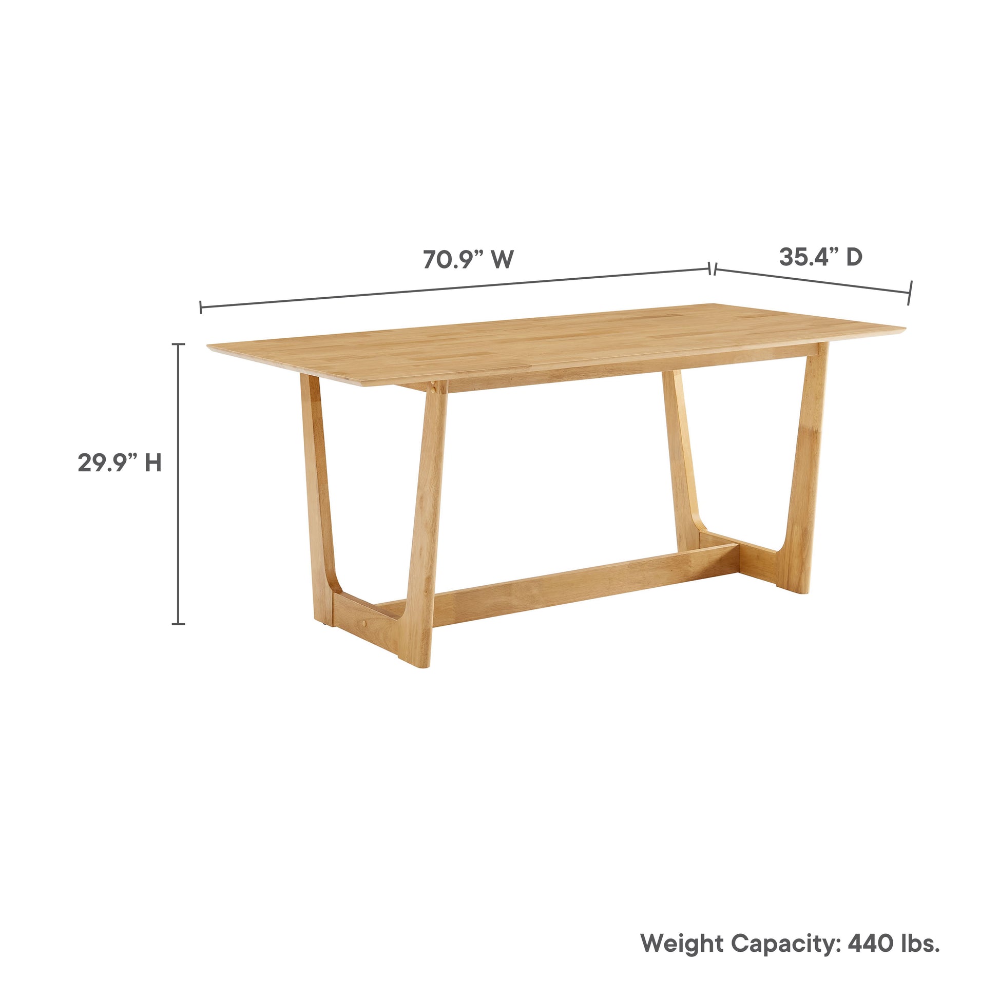 Solara 71" Rectangle Wood Dining Table by Modway | Dining Tables | Modishstore - 9