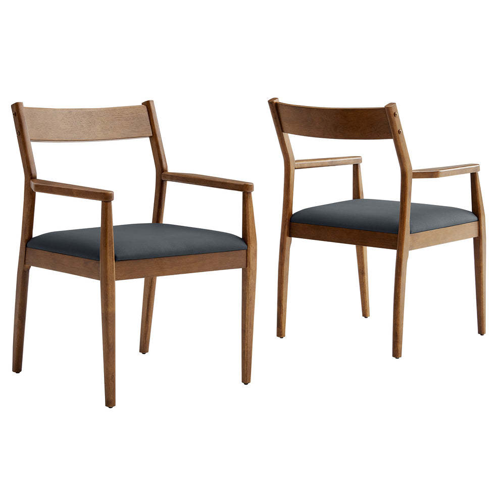 Solara Vegan Leather Wood Dining Armchairs Set of 2 by Modway | Dining Chairs | Modishstore - 2