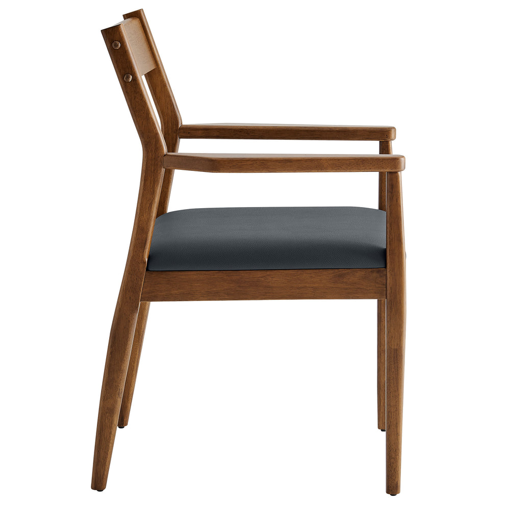 Solara Vegan Leather Wood Dining Armchairs Set of 2 by Modway | Dining Chairs | Modishstore - 4