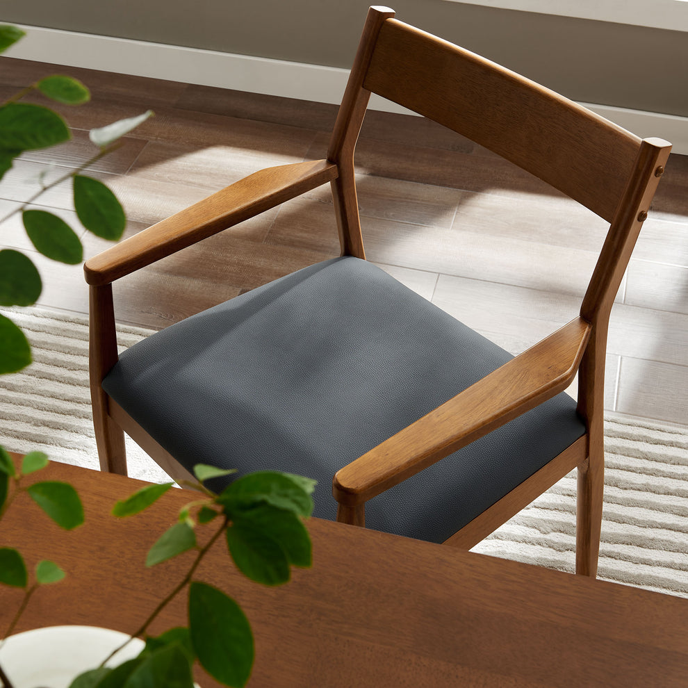 Solara Vegan Leather Wood Dining Armchairs Set of 2 by Modway | Dining Chairs | Modishstore - 8