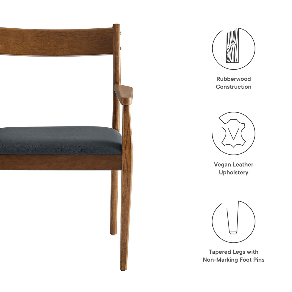 Solara Vegan Leather Wood Dining Armchairs Set of 2 by Modway | Dining Chairs | Modishstore - 9
