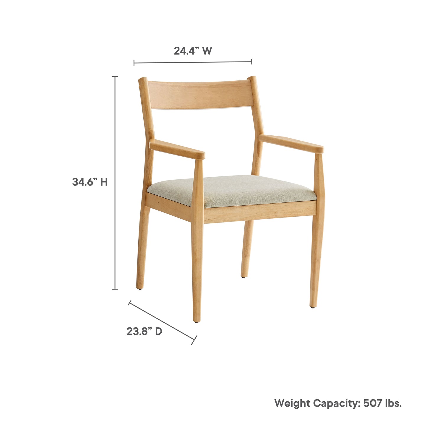 Solara Fabric Wood Dining Armchairs Set of 2 by Modway | Dining Chairs | Modishstore - 10