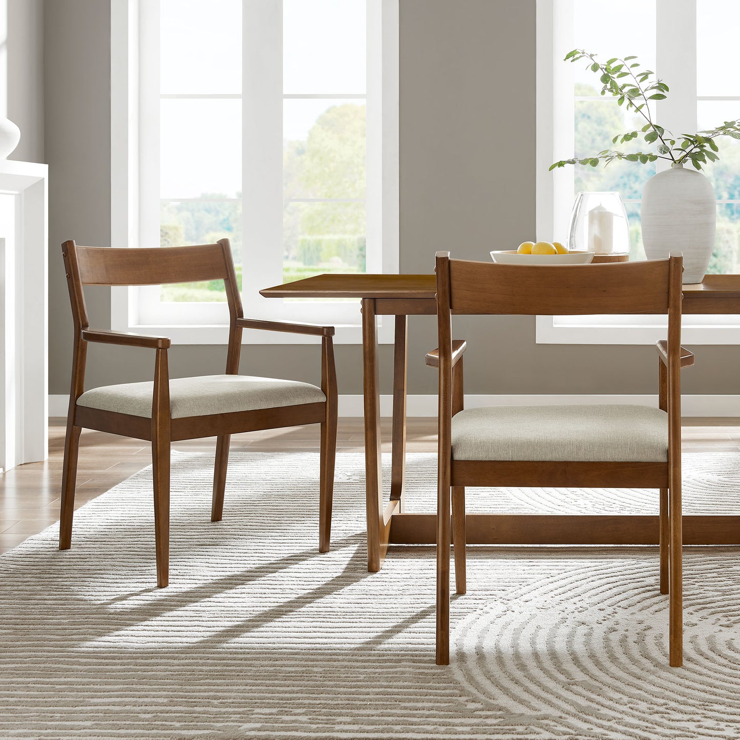 Solara Fabric Wood Dining Armchairs Set of 2 by Modway | Dining Chairs | Modishstore - 18