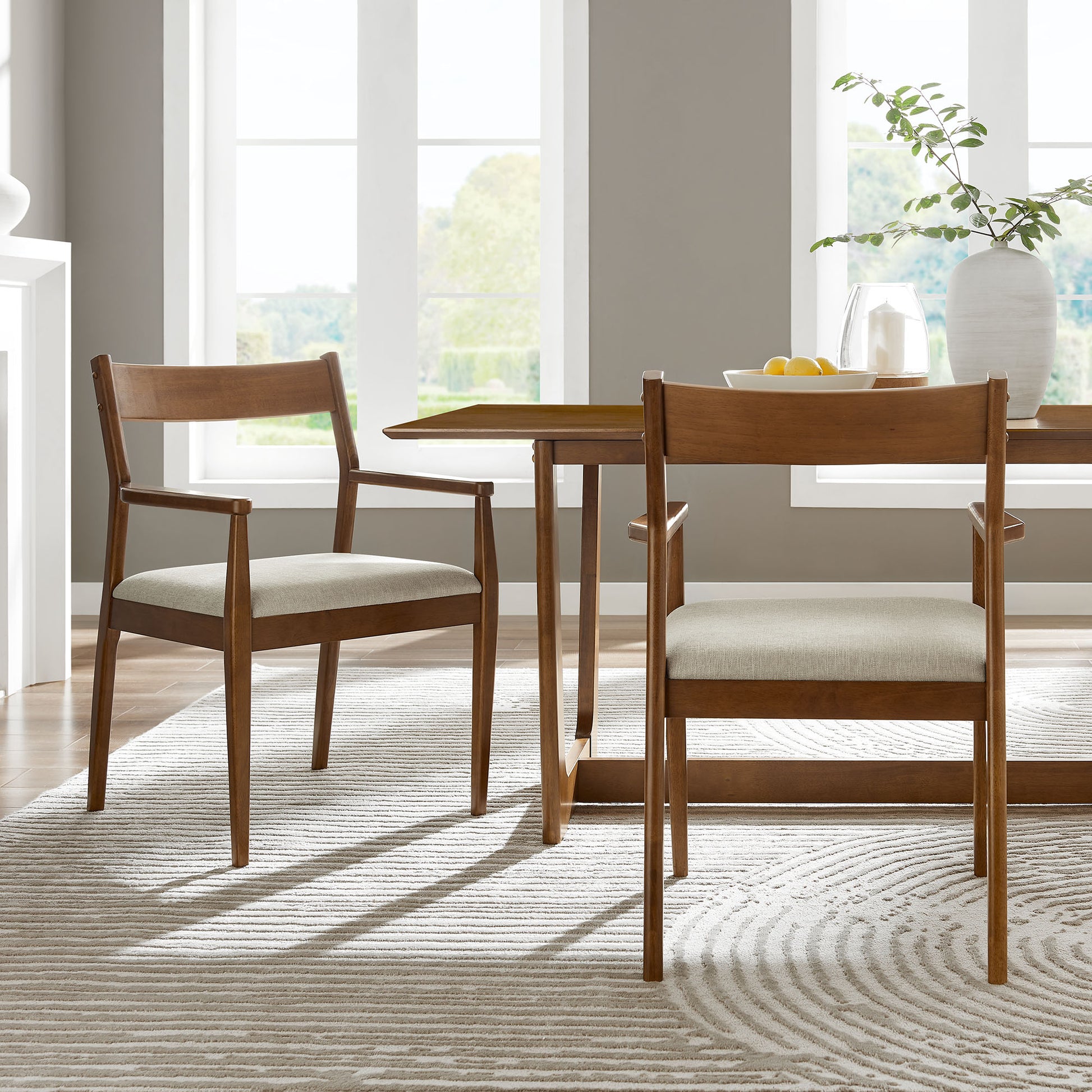 Solara Fabric Wood Dining Armchairs Set of 2 by Modway | Dining Chairs | Modishstore - 18