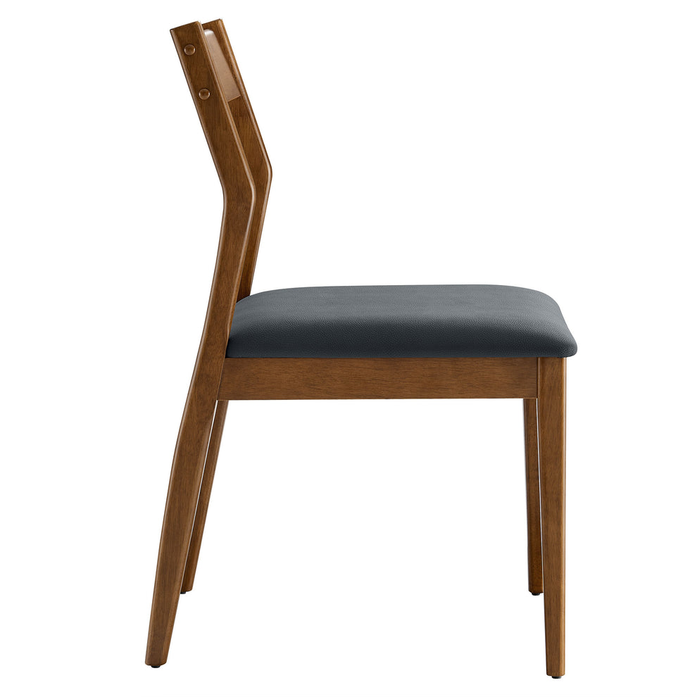 Solara Vegan Leather Wood Dining Side Chairs Set of 2 by Modway | Dining Chairs | Modishstore - 4