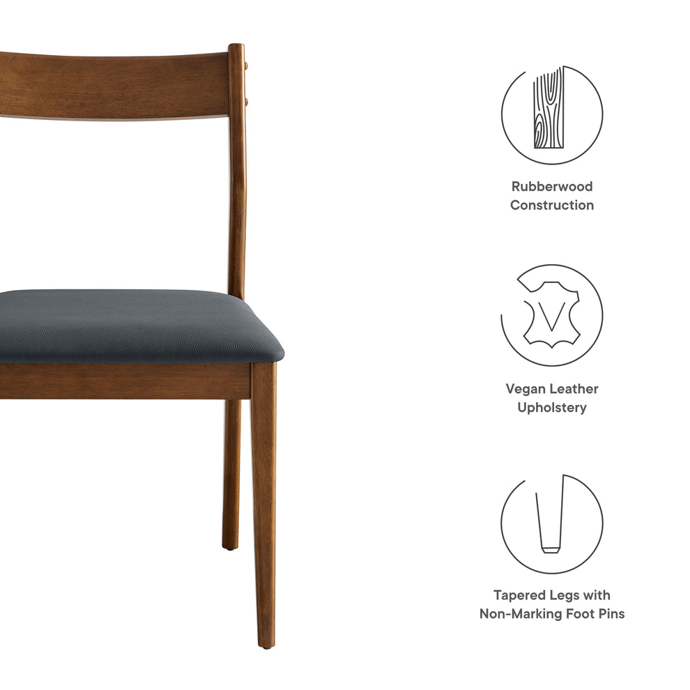 Solara Vegan Leather Wood Dining Side Chairs Set of 2 by Modway | Dining Chairs | Modishstore - 9