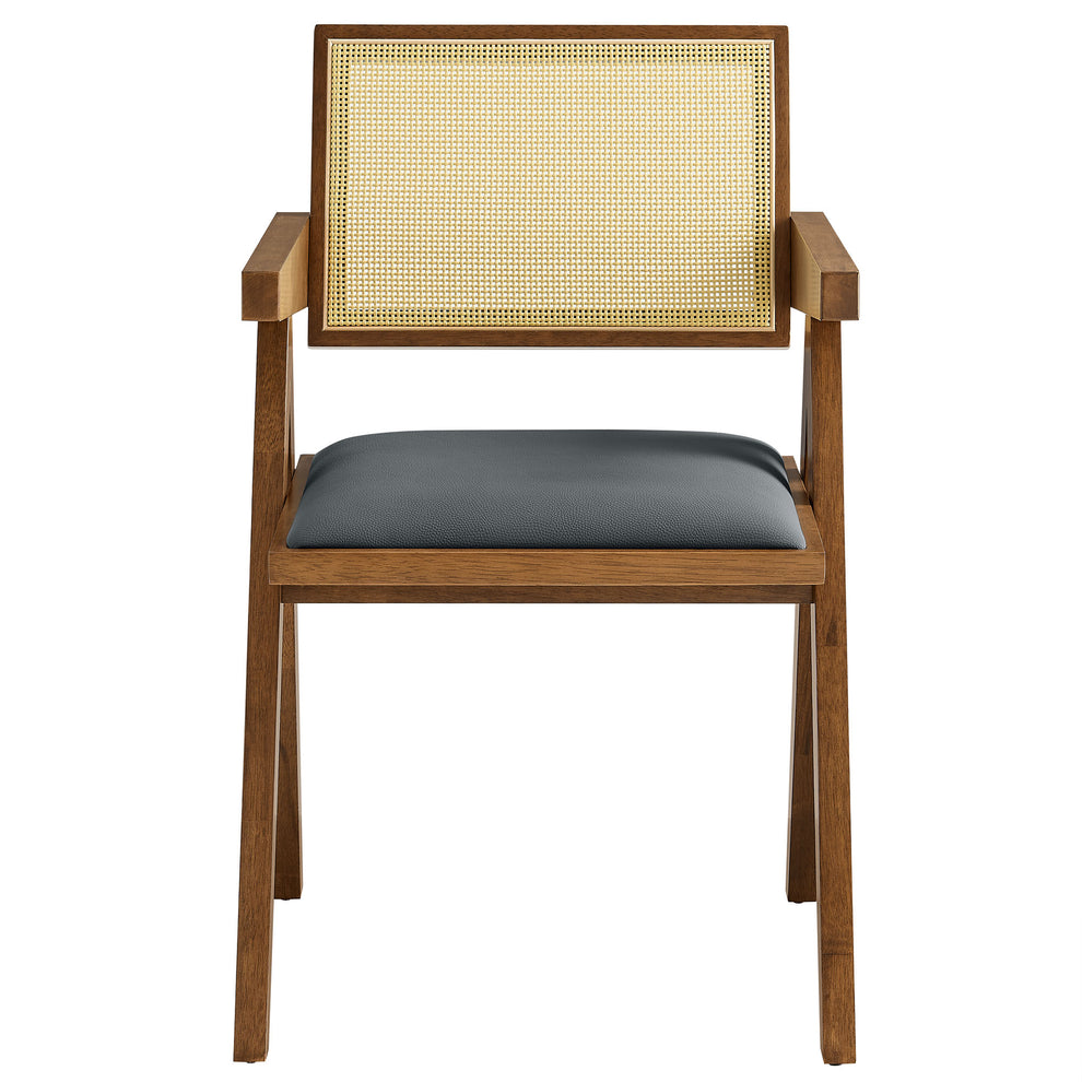 Thera Vegan Leather Cane Dining Armchairs Set of 2 by Modway | Dining Chairs | Modishstore - 6