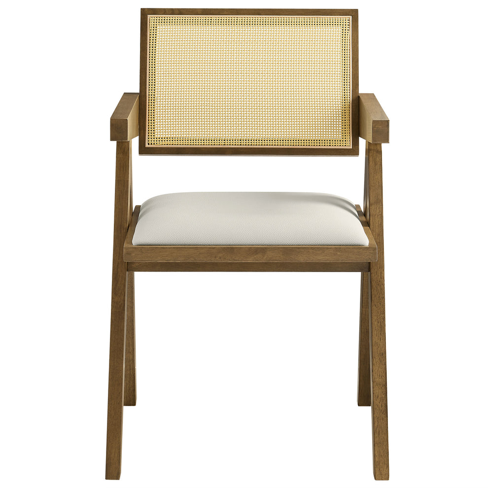 Thera Vegan Leather Cane Dining Armchairs Set of 2 by Modway | Dining Chairs | Modishstore - 15