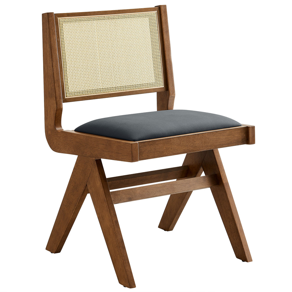 Thera Vegan Leather and Cane Dining Side Chairs Set of 2 by Modway | Dining Chairs | Modishstore - 3