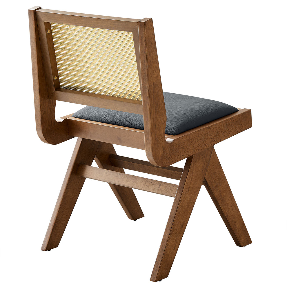Thera Vegan Leather and Cane Dining Side Chairs Set of 2 by Modway | Dining Chairs | Modishstore - 5